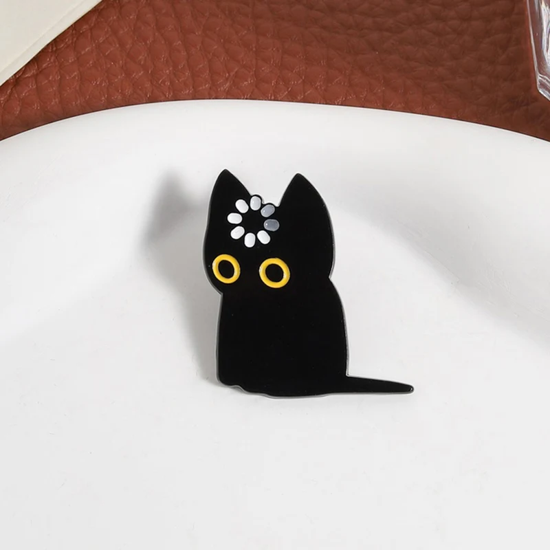 Schwarze Katze Void Spinning Loading Emaille-Pins, Cartoon Niedliche Katzen-Tier-Broschen, Rucksack-Revers-Abzeichen, Lustiger Schmuck, Geschenk für Freunde – Detail 9
