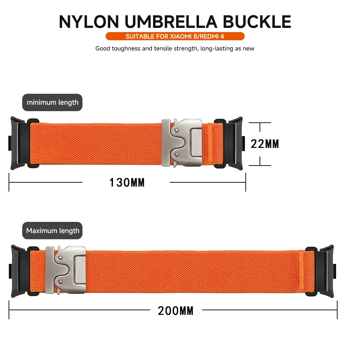 Nylon and Metal Sport Watchband Strap