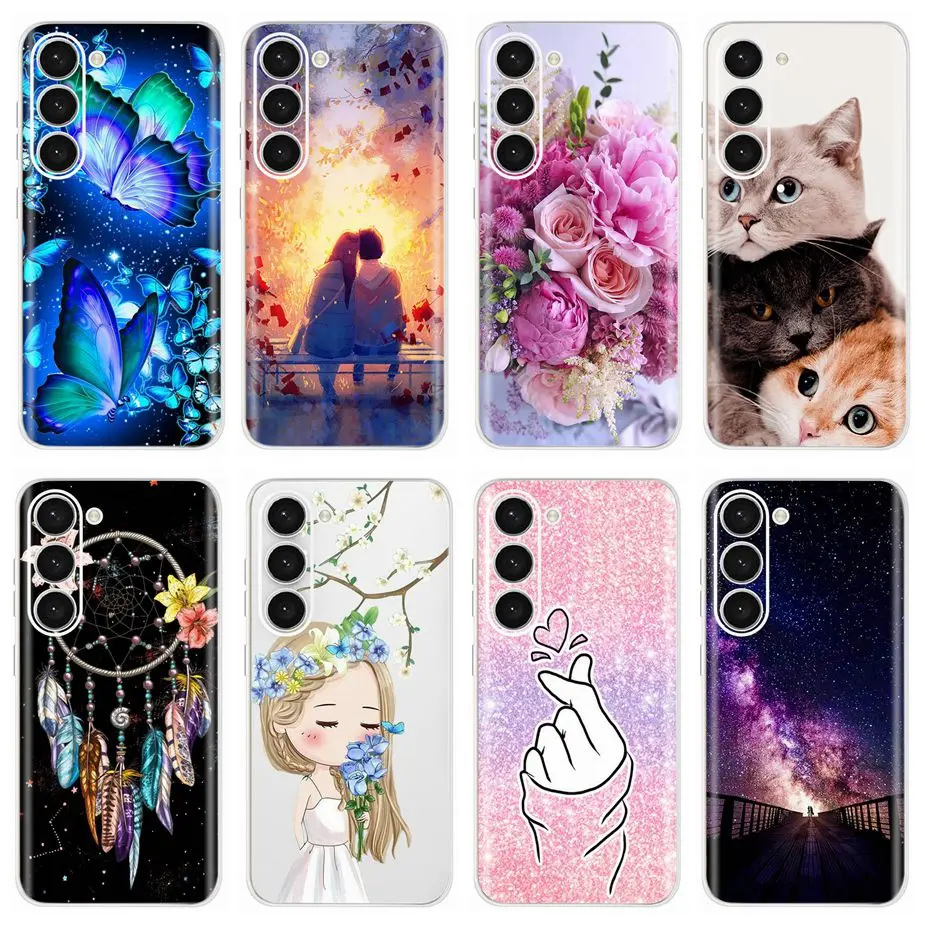 Per Samsung Galaxy S23 Ultra Case S23 Plus Cute Painted Cover Custodia Morbida E Sottile Per Samsung S23 S23 + Galaxy S 23 Ultra Bumper