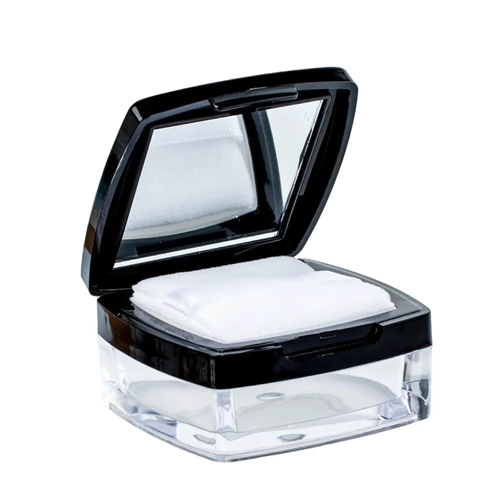 Travel Portable Loose Powder Container with Sponge Mirror and