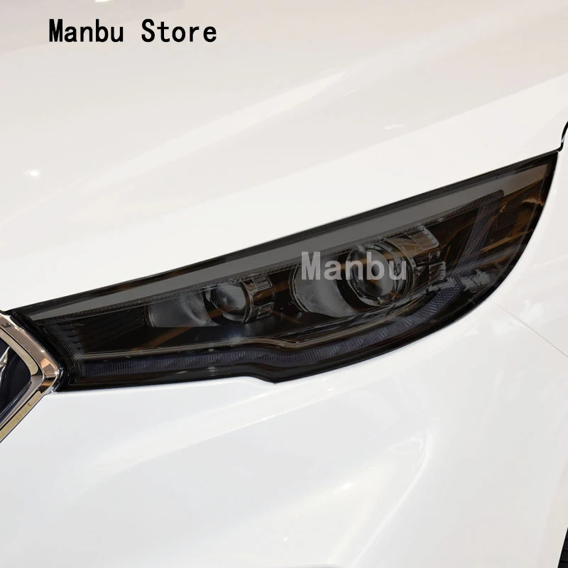 

Защитная пленка для автомобильных фар, для красного баннера, дневного света, прозрачная Дымчатая черная наклейка из ТПУ