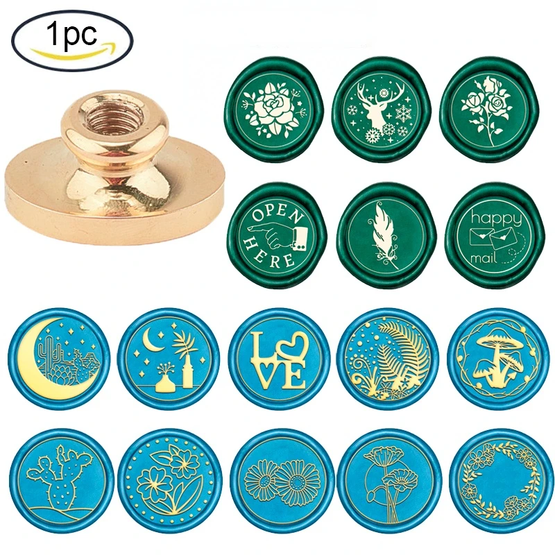 

1PC Sun Moon Wax Seal Stamp Head Replacement 25mm Vintage Sealing Wax Stamp Heads Handle for Envelopes Cards