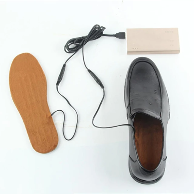 1 Pair Warm Socks Electric Heated Shoe Insole Feet Heater Usb Foot