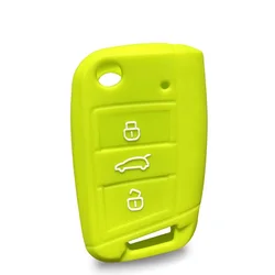Silicone 3-Button Folding Key Cover Case (Apple green)