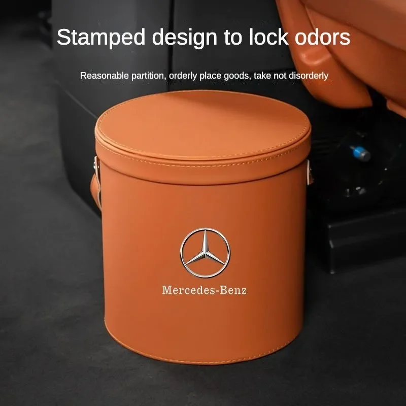 Car Trash Can Bin Storage Box Organizer for Benz AMG A C E S G Class W201 W210 W108 W204 W205 W203 car trash can
