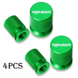 Set of 4 Waterproof Automotive Tire Valve Stem Caps with Badges - Premium Wheel and Tire Accessories (Ranger - 6)