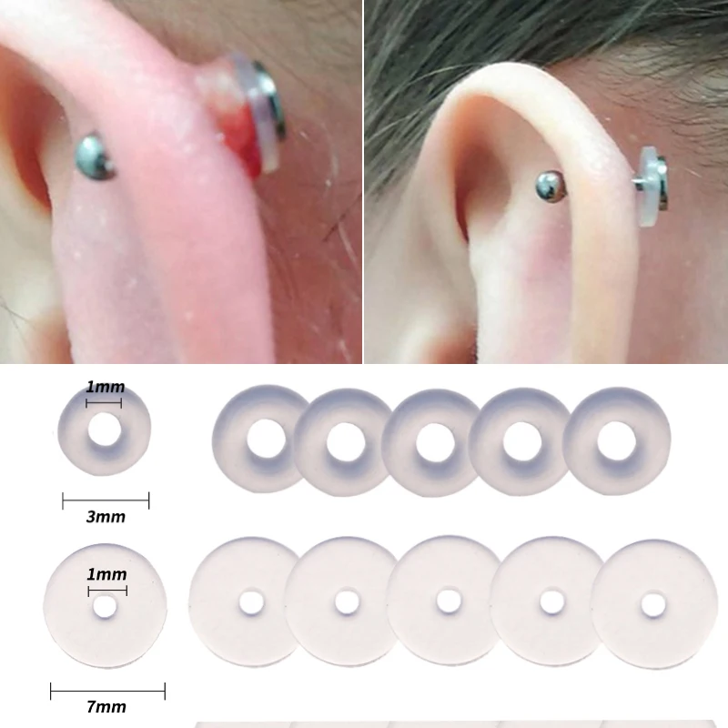 Silicone Piercing Healing Discs Flexible Anti Hyperplasia For The Back Of  The Earrings Soft Anti Invagination