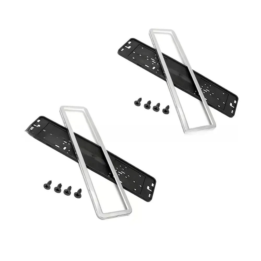 1/2Pcs 유럽 번호판 홀더 프레임 스테인레스 스틸 프레임 EU 태그 장착 브래킷 드릴링 필요 없음 전면 후면 설치