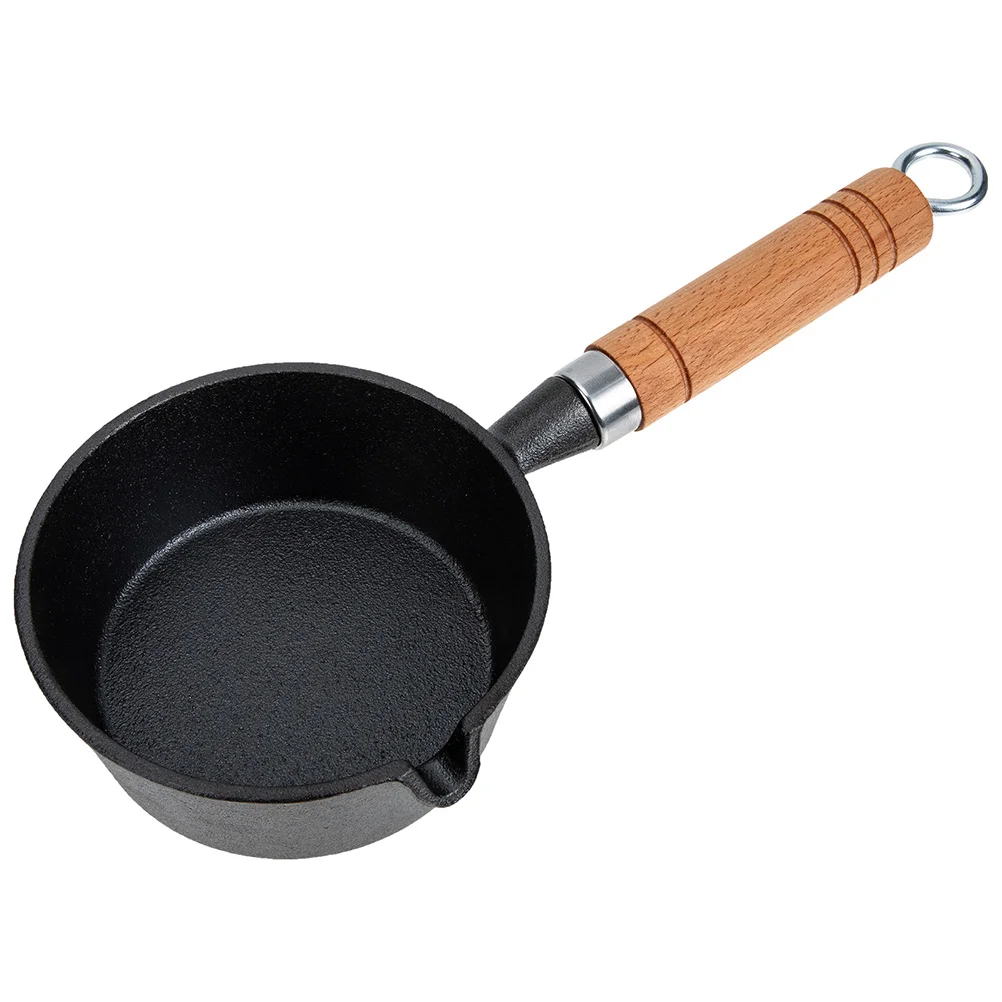 

Small Iron Pot Boiled Egg Pour Heater Sauce for Cooking with Handle Indoor Frying Soup Coffee Milk Warmer Butter Melting