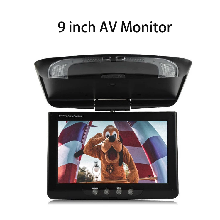 9/11 Inch AV Car Monitor 12-24V Car Roof Mount Monitor LCD Screen Flip Down Ceiling Display LED Video Input Reversing Rear View car display screen Car Monitors