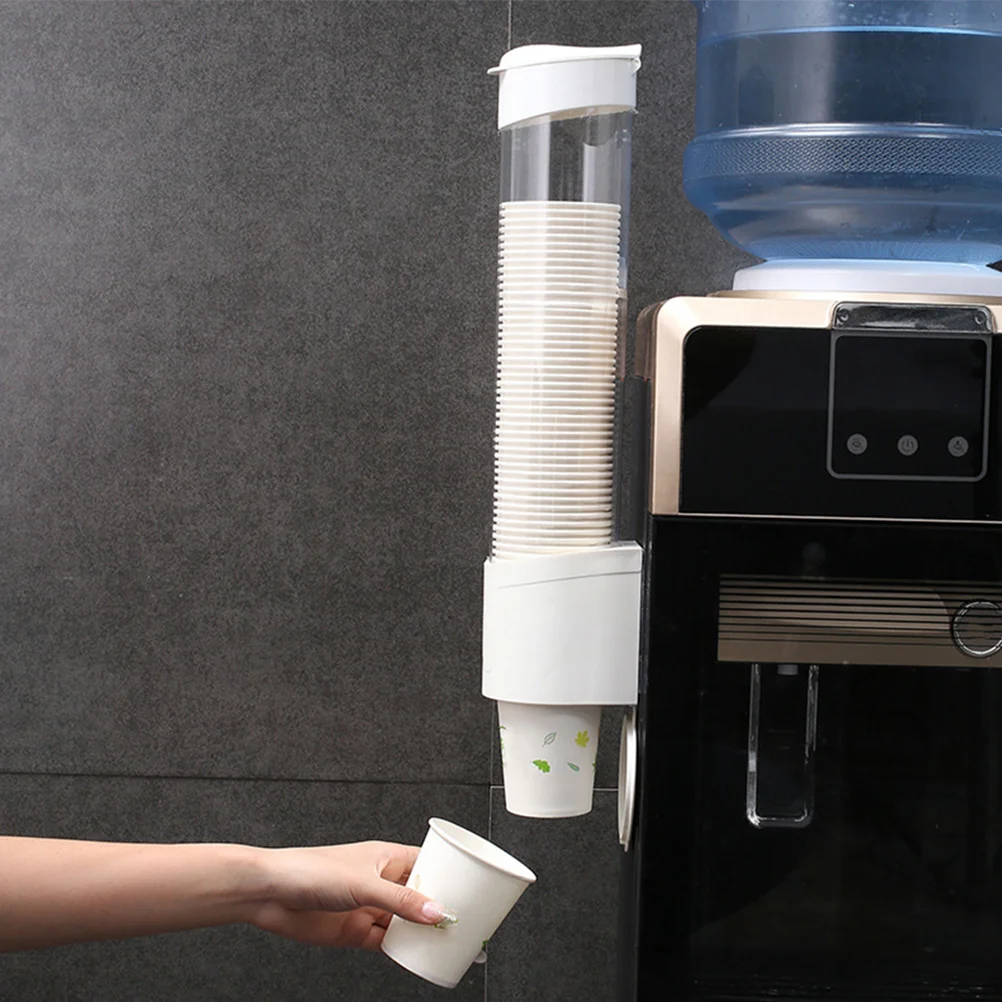Double Disposable Cups Holder Dispenser Plastic Paper Storage Wall No Punch Rack Mugs cup storage holder paper cup dispenser