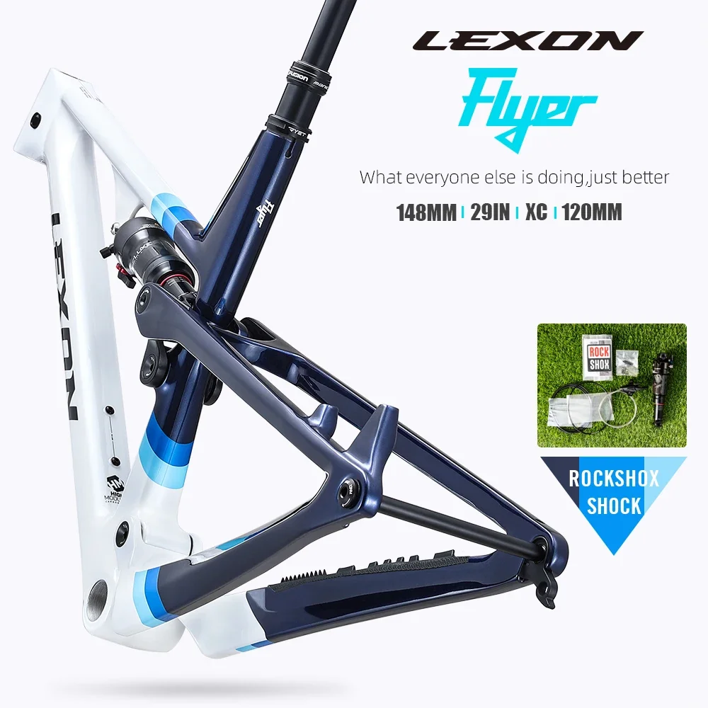 

Lexon Full Suspension Frame 29er Carbon Mountain Bike Frames Boost 148mm Carbon full Suspension XC MTB Frameset 15/17/19/21 inch