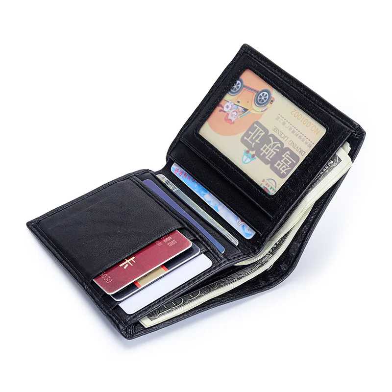 Men's Genuine Leather Wallet with Embossed Stone Pattern
