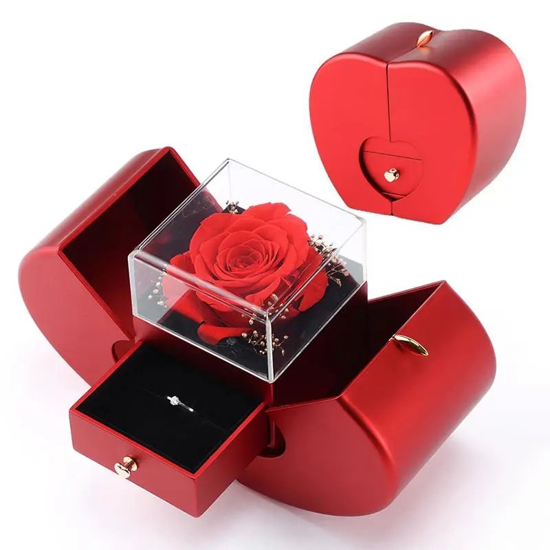 Eternal Flower Box Christmas Gift Box Necklace Bracelet Jewelry Box Package Ring Case Packaging Box Girl Christmas Gift