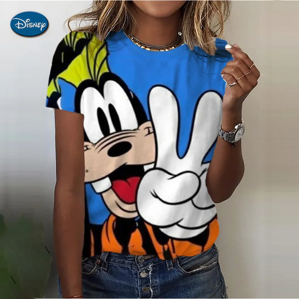 

Women's clothing pattern T-shirt Disney Goofy printed women's fun T-shirt top women's clothing youth girl top women's clothing