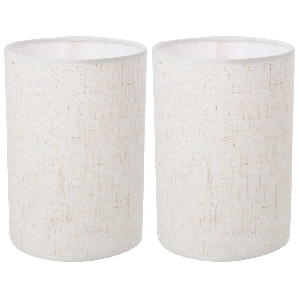

2 Pcs Linen Lampshade House Decorations for Home Table Light Round Lampshades Drum Modern