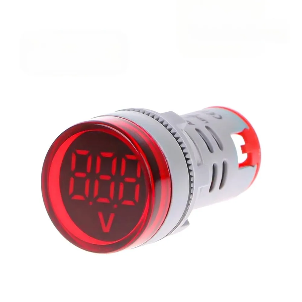 1Pcs 디지털 AC 전압계 AC60-500V 신호 전기 장비 표시를 위한 LED 표시등이 있는 원형 전압 테스터 미터