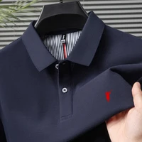 2025 marque haut de gamme 100% coton été en relief Polo hommes à la mode été affaires loisirs sport T-shirt à manches courtes 4