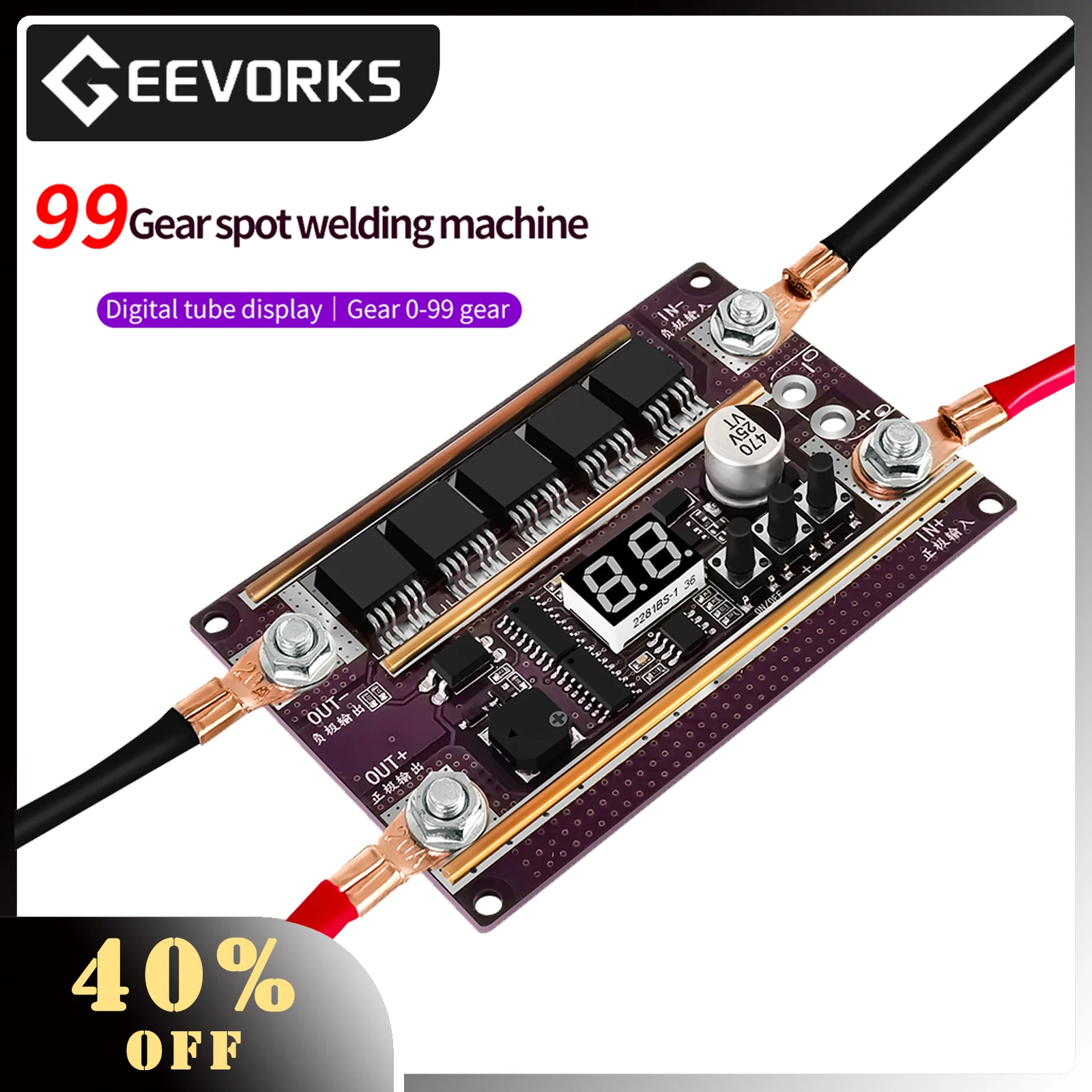 Spot Welder Kit 99 Gears Of Power Adjustable Spots Welding Control