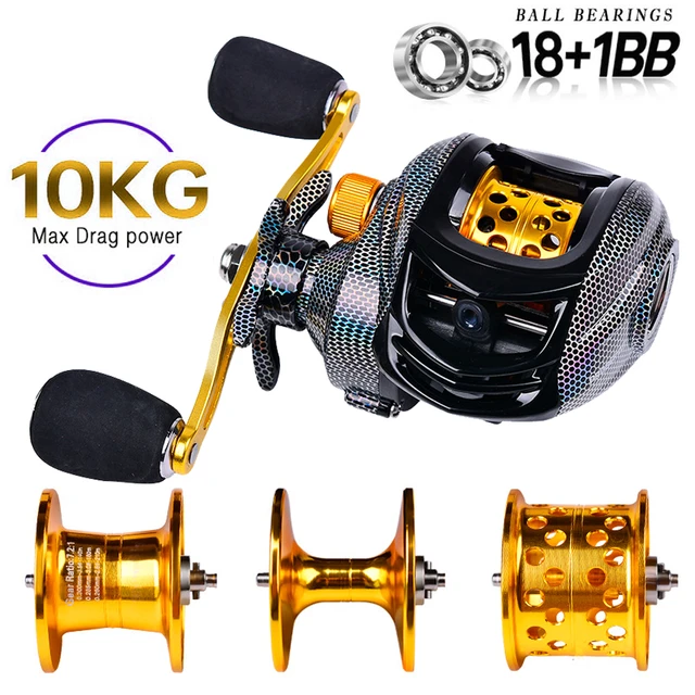 Baitcasting Reel 18+1BB Casting Reel Smooth Metal 7.2:1 Gear Ratio Fishing  Reel with Standard or Deep or Shallow Spool for Bass - AliExpress