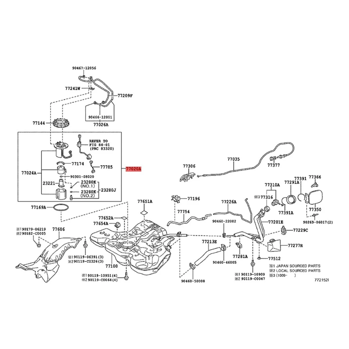 

Car Fuel Pump Conveyor Unit 77020-02240 77020-02060 for Toyota Corolla ZRE15 1.6L 1.8L 2006-2018 Fuel Module embly