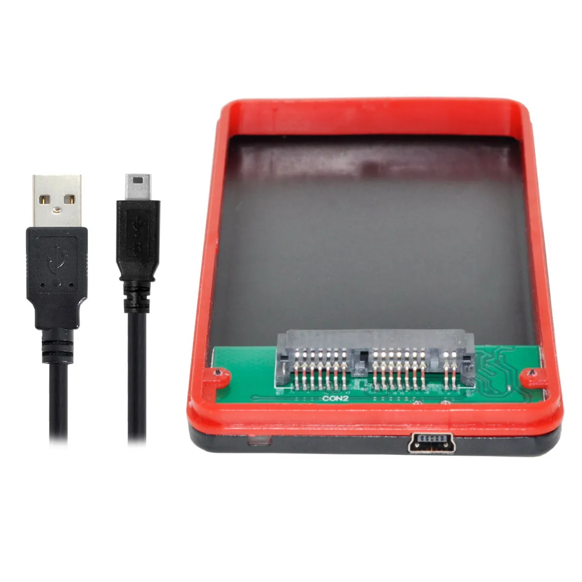 

Jimier 480Mbps USB 2.0 to 1.8 inch Micro SATA 16pin 7+9 SSD HDD External Hard Disk Enclosure Adapter