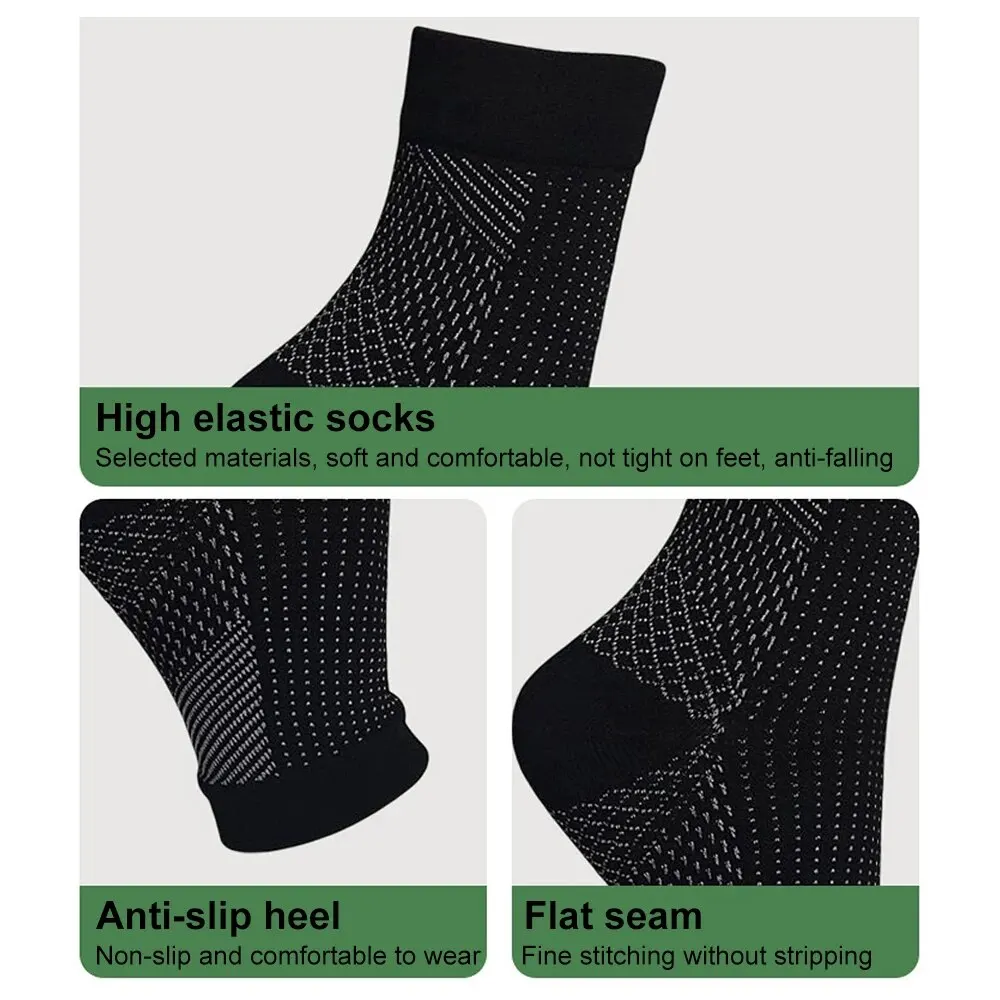 1Pair Soothe Compression Socks Men Women Neuropathy Pain Ankle Brace Plantar Fasciitis Swelling Relief Ankle Protection