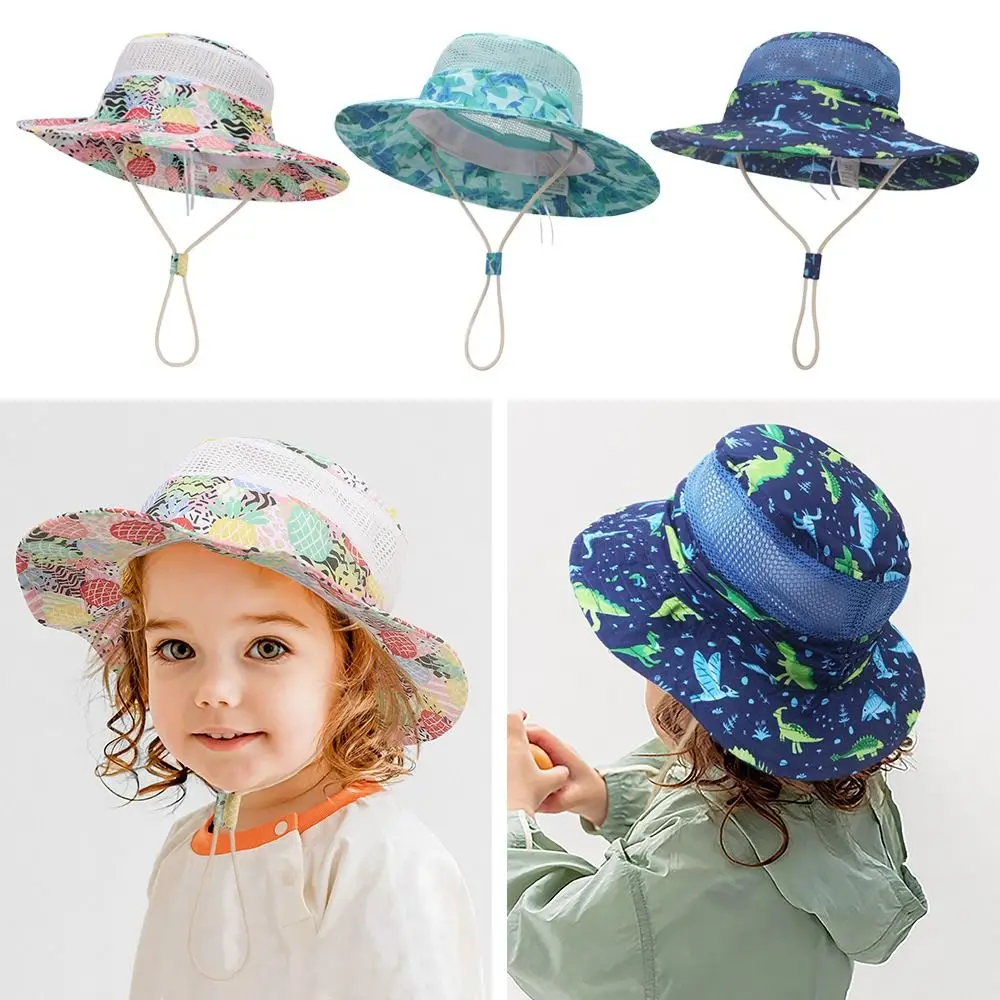 

Girls Boys Spring Summer Anti-UV Wide Brim Outdoor Baby Sun Hat Fisherman Cap Bucket Hat Beach Cap