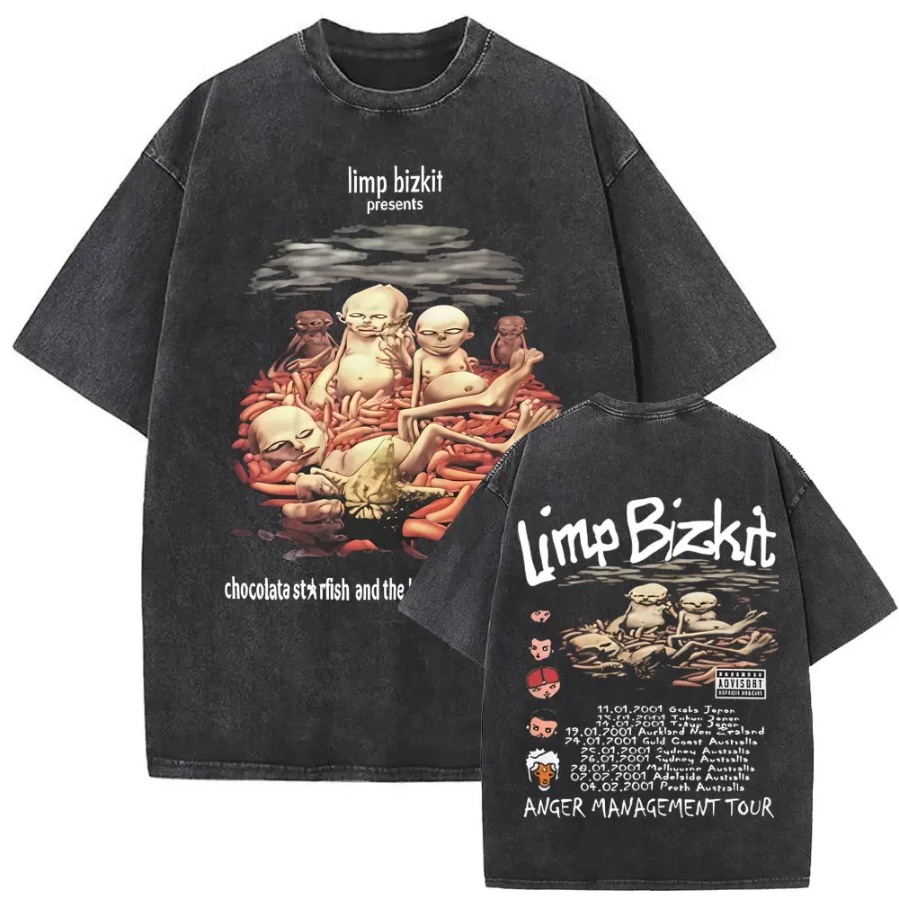 Limp Bizkit Style Graphic T Shirt Nu Metal Vintage Cotton Grunge Band Tee S-3XL