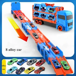 Deluxe Car Transporter Truck Racing Playset for Kids - Ultimate Storage and Play Toy (8 car)