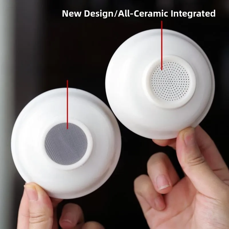 White Porcelain Yulan Jade Cerc Tea Strainer Filter Cloth Cercs Full Porcelain Gongfu Tea Set Modern Simplici Sle