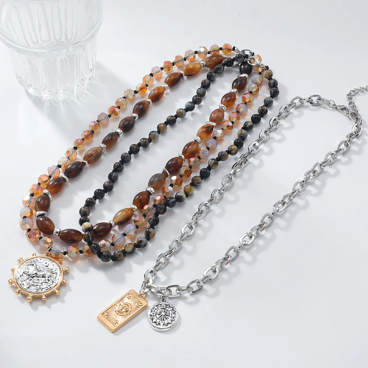 ZAA Luxury Women Jewelry 2025 Trend Vintage Irregular Pendant Multilayer Handmade Beaded Chain Necklaces Fashion Accessories 3