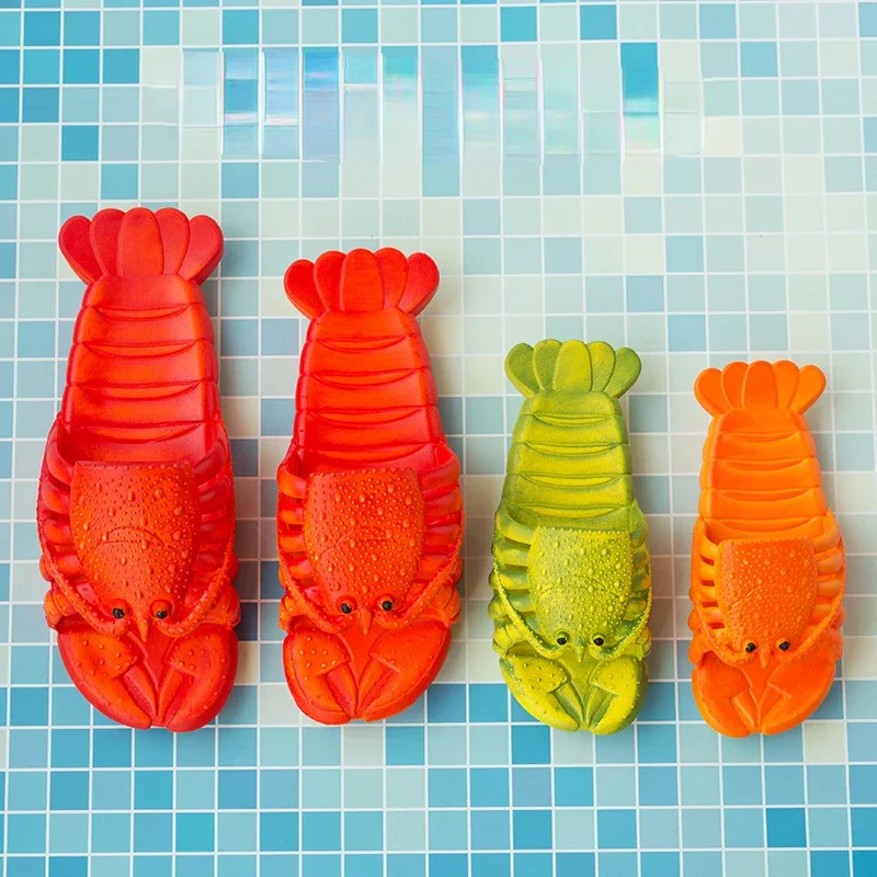 Creative Lobster Cartoon Beach vacation Summer Slipper Flip flops Men Cloud Outdoor Indoor Ladies Family Kids Flip flops