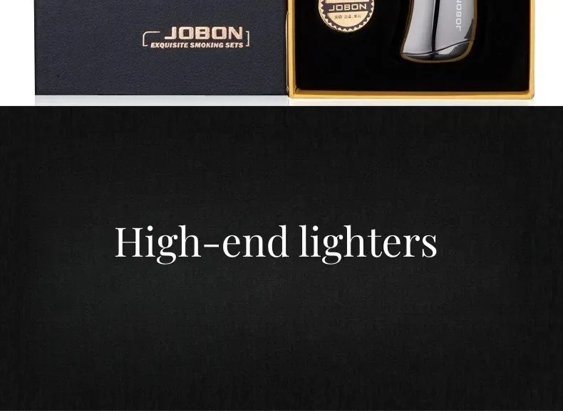 Description Picture 4 of itemJOBON Hot Sale 4 Flame Direct Flush Turbo Torch Butane Gas Lighter H Flame Adjustable Wormwood Cigar Special Windproof Lighter