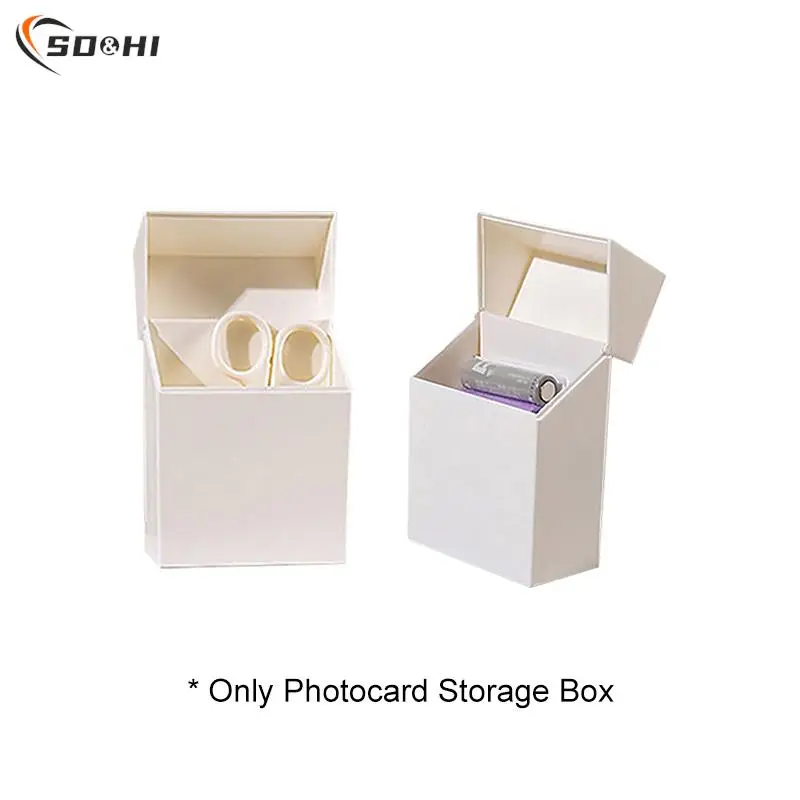 

1PC White Photocards Storage Box Idol Card Organizer Storage Case Desk Container School Stationery Candy Holder Gift Decor