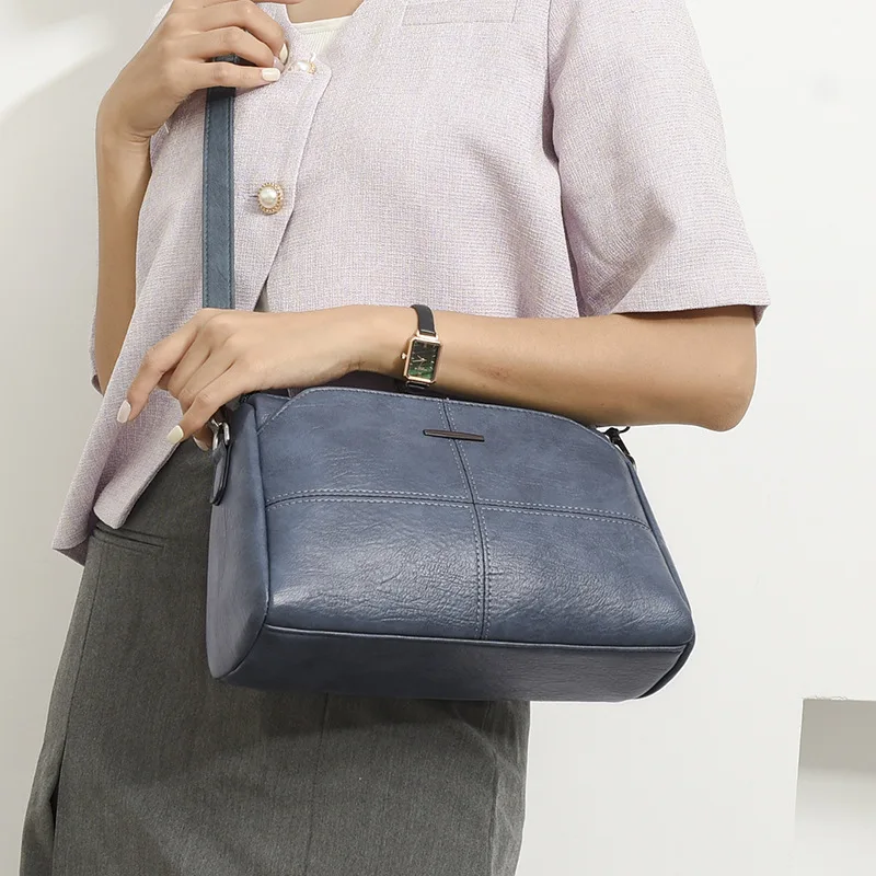 NEW Black Shoulder Bag Large Capacity PU Leather Crossbody Bag European Style Daily Commuting Leisure Business Travel All-match