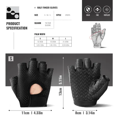 WRELS Gym Fitness Gloves For Women, Breathable Half Finger Anti-Slip Gloves For Bicycle Cycling Weight Lifting Yoga - Image 2