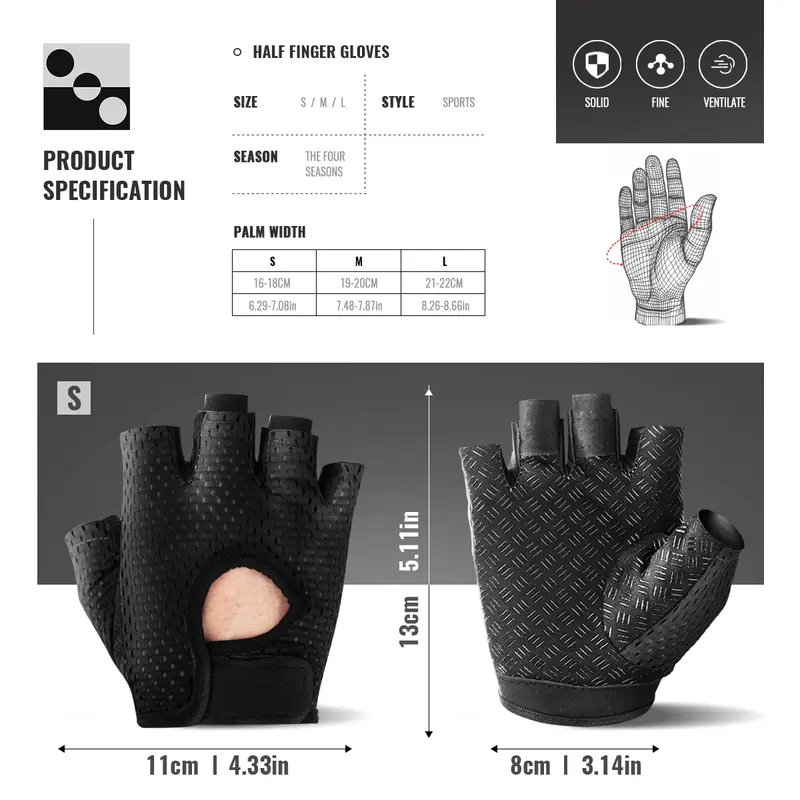 WRELS Gym Fitness Gloves For Women, Breathable Half Finger Anti-Slip Gloves For Bicycle Cycling Weight Lifting Yoga - Image 2