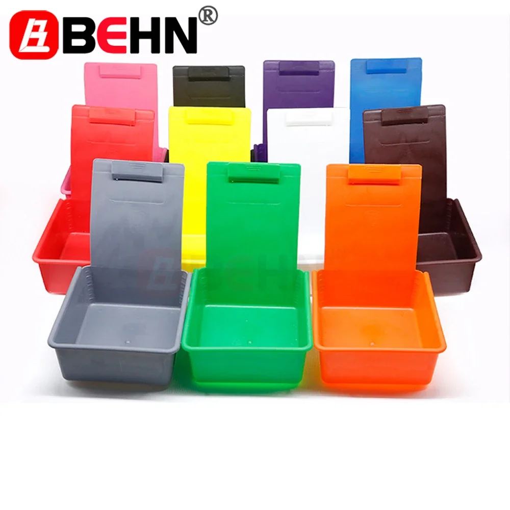 

5pcs Dental PP Plastic Work Tray Lab Storage Box Pans Durable Case with Clip Holder Dentistry Tool Material Colourful Dentures