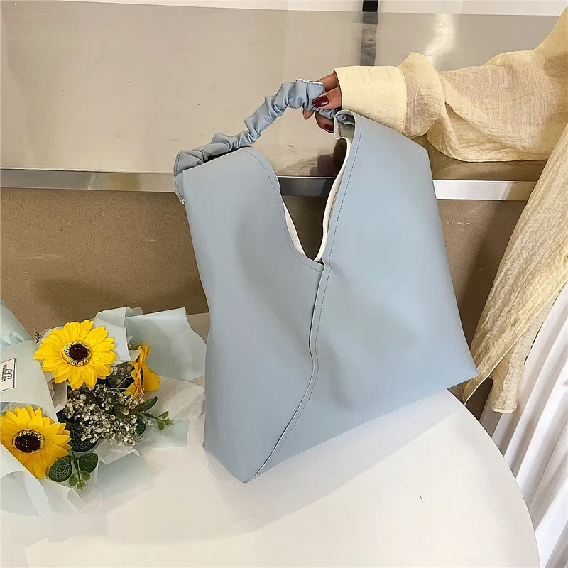 Idle Style Tote Bag Female Soft Leather Bag Women's Over The Shoulder Leather Bag Shopper Hobo