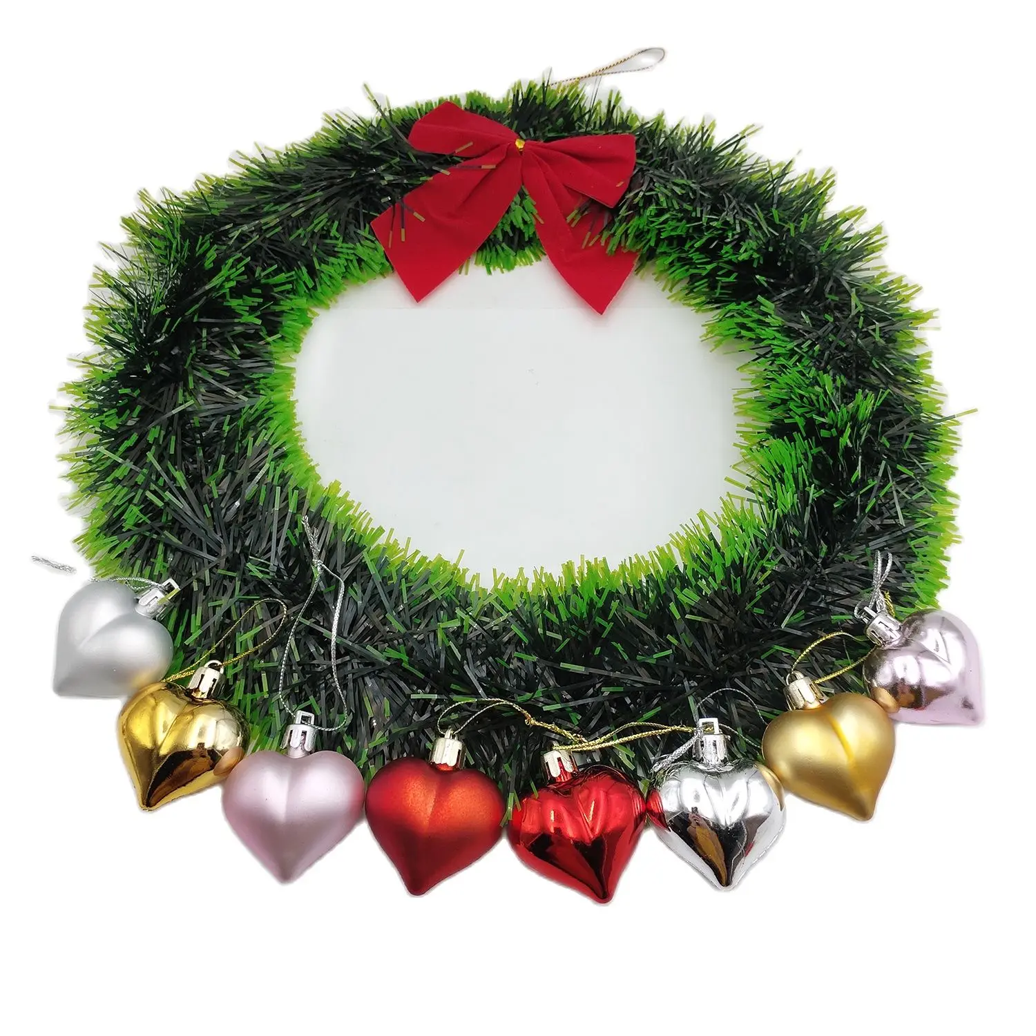 Christmas Decorations 6PCS Heart Pendant Ball Christmas Tree XMAS Party Ornaments For Home Living Room New Year Decor