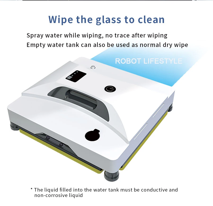 Window Robot With Water Spray High Suction Electric Glass Cleaning Wiper Anti-falling Remote Control Robotic Vacuum Cleaner 3
