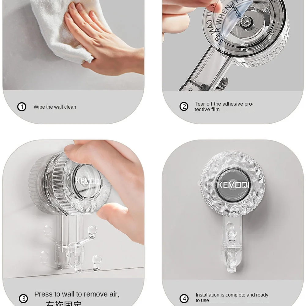 Rotating Suction Cup Hook Vacuum Hook Punch-free Load-bearing Adhesive Towel Rack For Kitchen Bathroom Toilet Wall storage hook