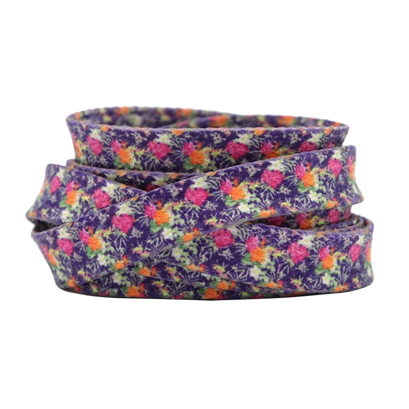 Weiou Fashion Adorable Shoelaces 0.9cm Flat Printed Summer Retro Floral Cotton Shoe Laces Young Ladies Women Canvas Outdoor Shoe