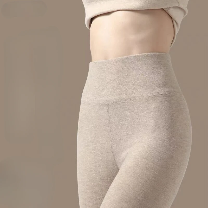 

2023 Autumn Winter Women's New High Waist Self-heating Pants Female Solid Warm Pants Ladies Thermal Underwear Leggings E622