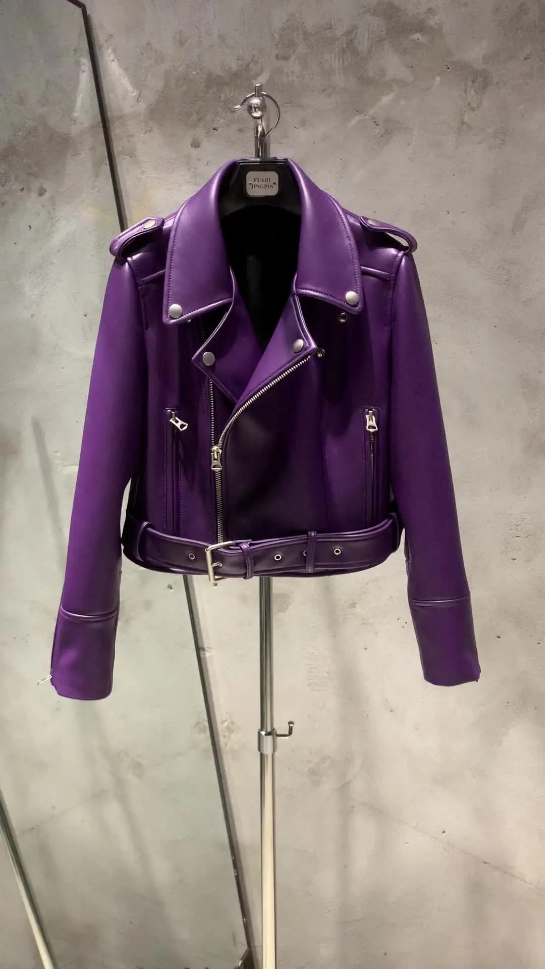 紫音様取り置き中　S leather jacket cropped Natural Leather Cropped Jackets Ladies Natural Leather Coat Female