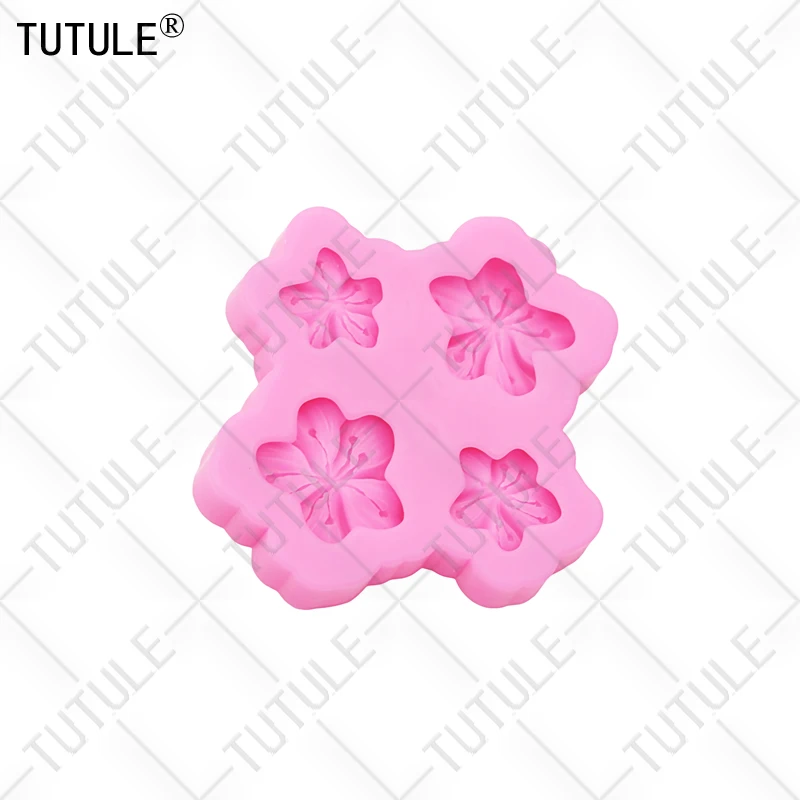 DIY Pfirsich blüte Harz Telefon Fall Ton Form 3d Pfirsich Harz Zubehör Silikon formen Blume Schokolade Fondant Kuchen form – Detail 9
