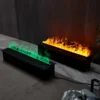 European Style Multi Color LED Simulation Carbon Flame Voice Activated Embedded 3D Fogging Electric Fireplace 3