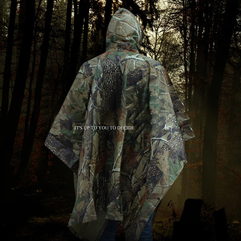 Camouflage Durable And Waterproof Raincoat &ndash; Reliable Against Rain And Wind Durable Materials Maple leaf camouflag Free Size