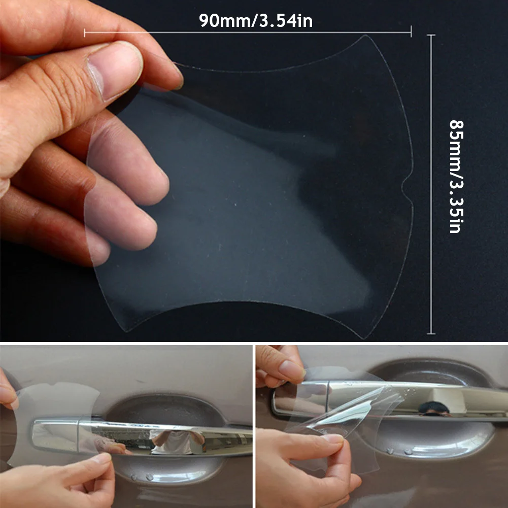 5-teiliger transparenter Autotürgriffschutz – universelle kratzfeste Vinylfolie für Auto, unsichtbare Griffabdeckung, verhindert Schlüssel und Schäden – Detail 1